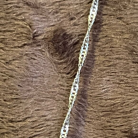 Genuine Larimar & Sterling Silver Pendant on Sterling Silver Twisted Curb Chain - Picture 11 of 16